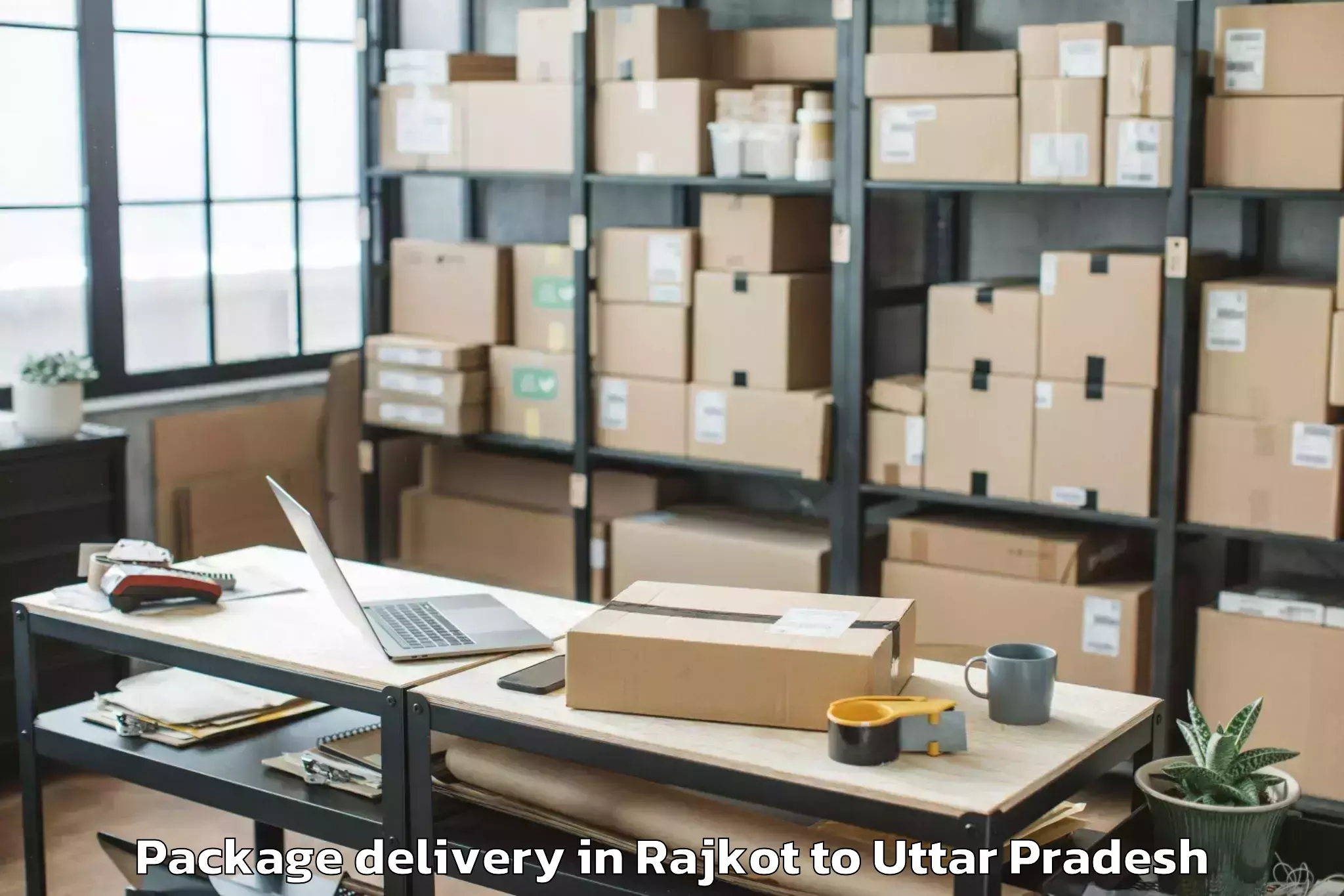 Professional Rajkot to Jalaun Package Delivery